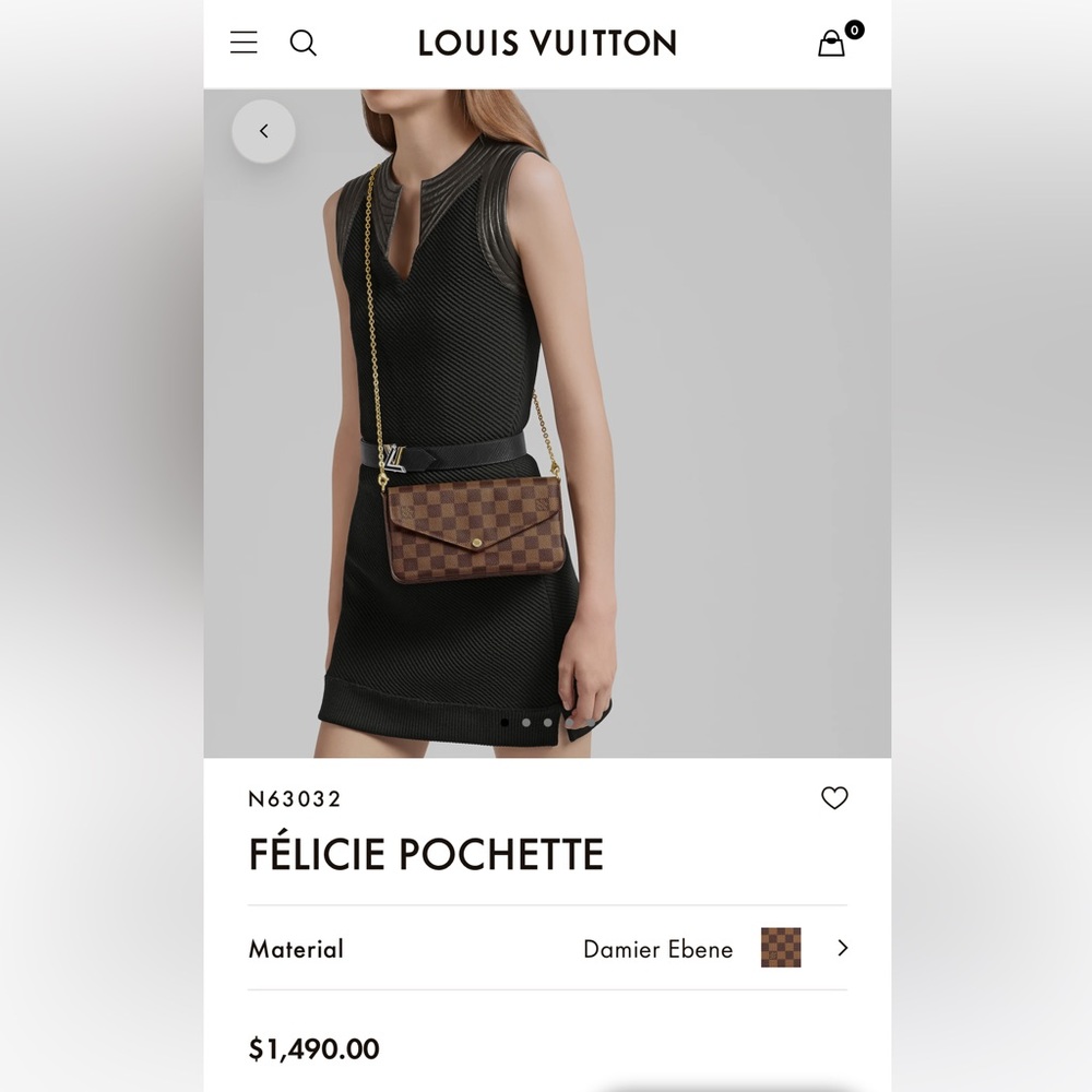 Authentic LOUIS VUITTON FÉLICIE POCHETTE (sold out on website) - Picture 2 of 9
